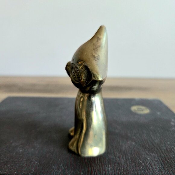 Vintage solid brass cat figurine. Cat lovers gift. Cute little kitty. - Picture 4 of 5